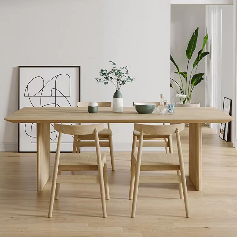 Modern Dining Set 1/2/5 Pcs Rectangle Solid Wood Dining Table and Chairs