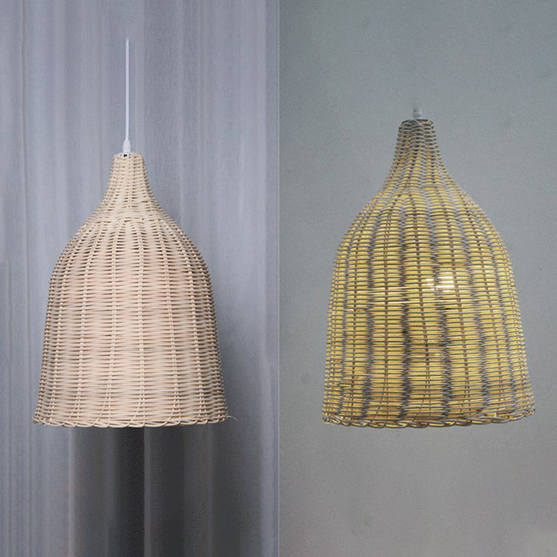 Modern Conical Ceiling Pendant Lamp Rattan 1 Light Pendant Lights