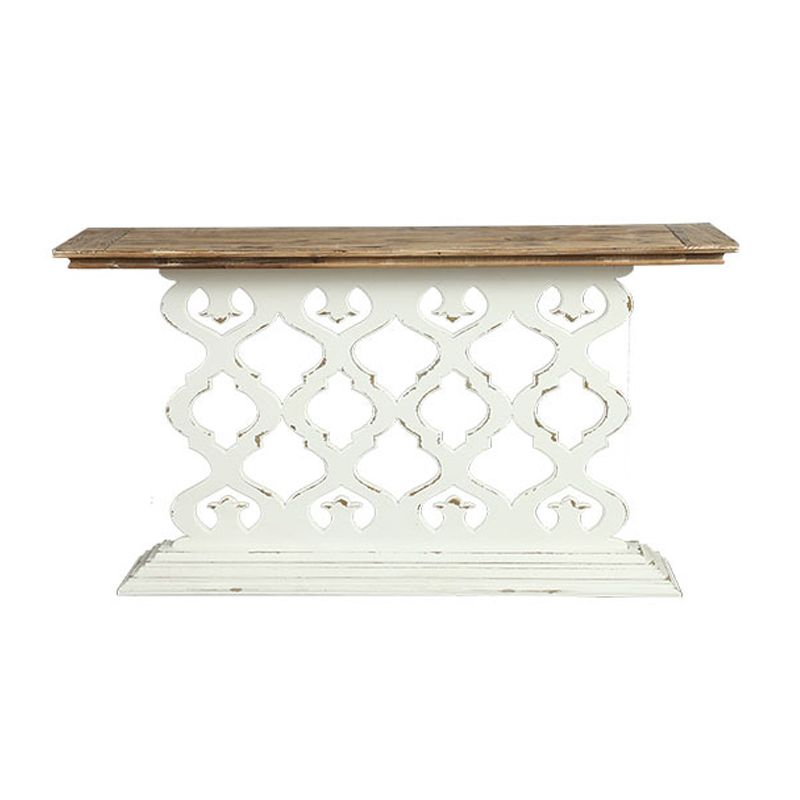 French Country Wood Console Table Rectangle End Table for Hall
