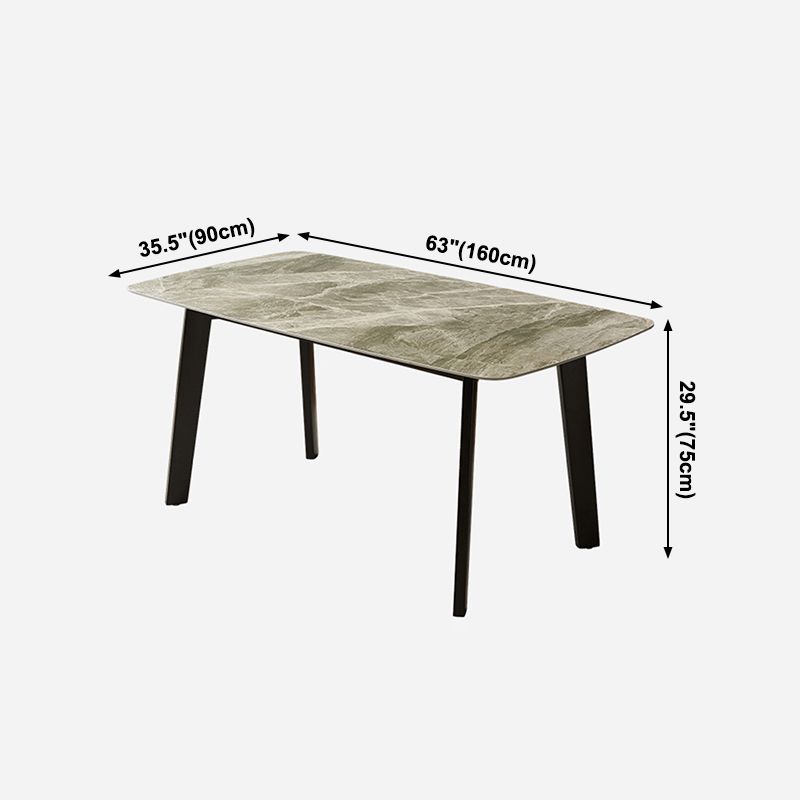 Mesa de piedra sinterizada Mesa industrial de 4 patas para comedor