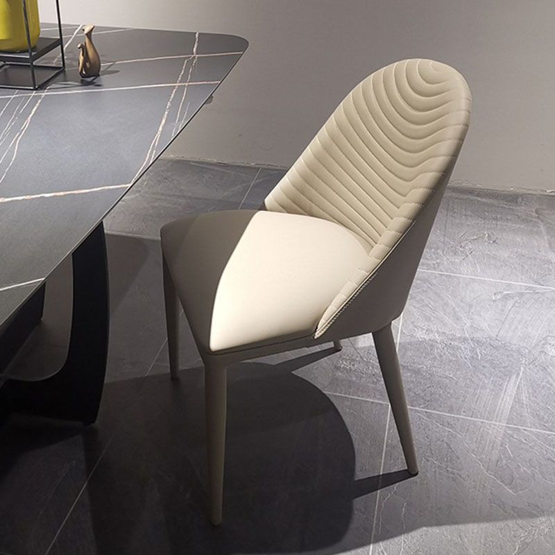 Leather Parsons Chair Modern Furniture in Matte Finish for Indoor