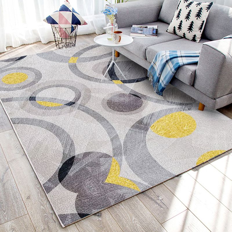 Simplicité Géométrique Modèle Rapis de loisirs Tapis de loisirs Polyester Tapis résistant aux taches pour la décoration intérieure