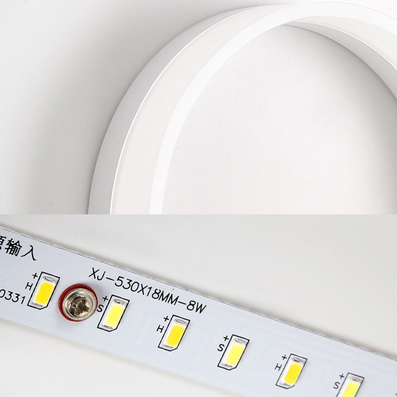 Circular Acrylic LED Wall Sconce Lighting Nordic Wooden Shelf Wall Lamp for Bedroom