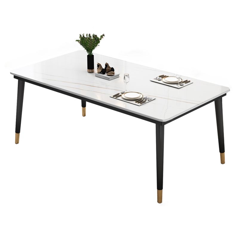 Moderne gesinterde stenen tafel, rechthoekige keukeneettafel met 4 poten