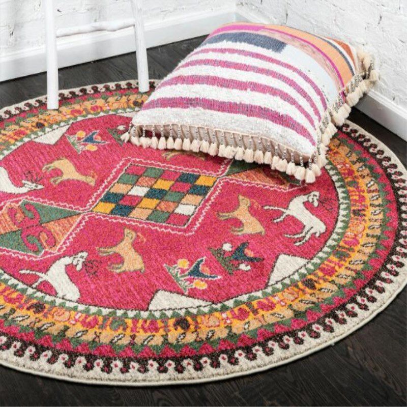 Multicolor tribale print Trug Polyester Boheems Boheemse vlekbestendige machine Wasbaar Non-slip Tapijt voor slaapkamer