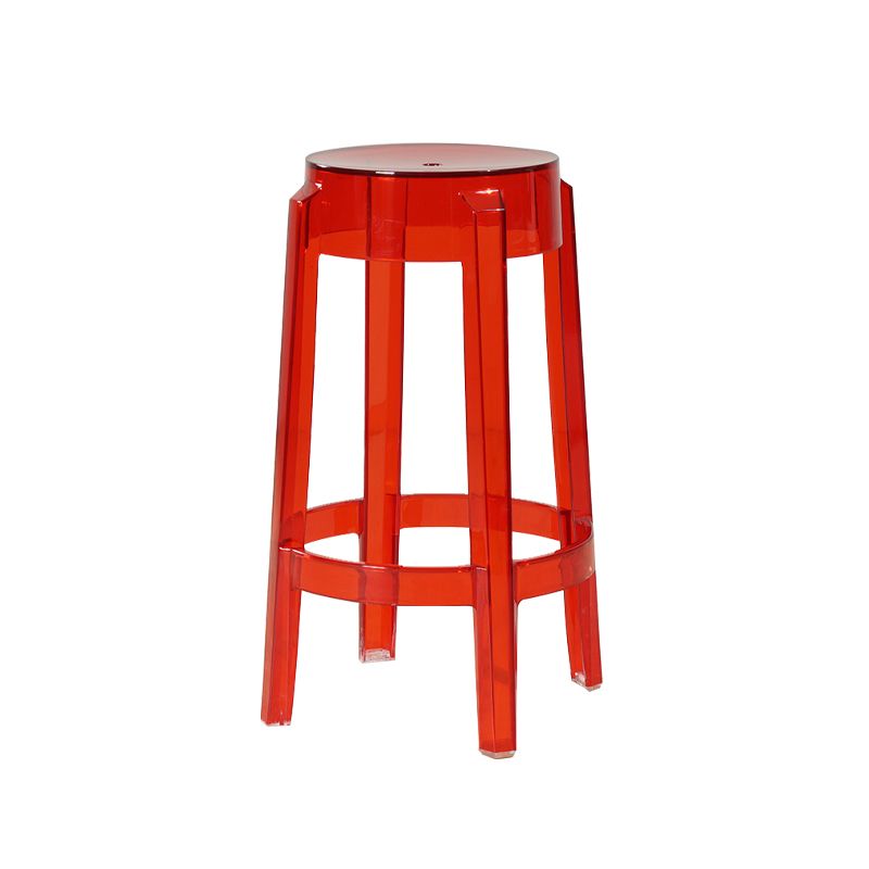 Industrial Backless Round Seat Acrylic Armless Bar Stool for Living Room