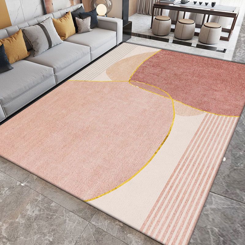 Orange Nordic Rug Polyester Color Piece Area Rug Washable Rug for Sitting Room
