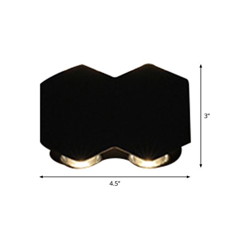 Ellipse/Curve/Honeycomb Mini Wall Light Nordic Metallic 4/6-Bulb Hallway LED Wall Washer Sconce in Black