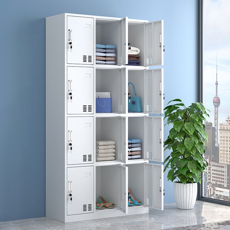 Modern Style Wardrobe White Colour Metal Wardrobe Closet With Doors
