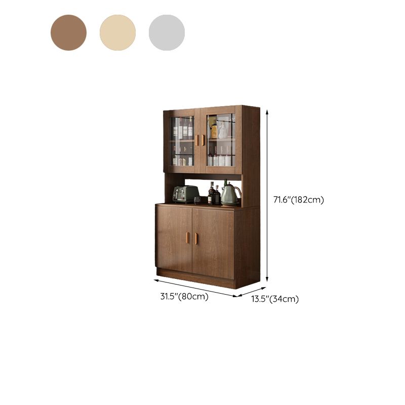 Modern Engineered Wood Dining Server Antique Finish Sideboard with Glass Door