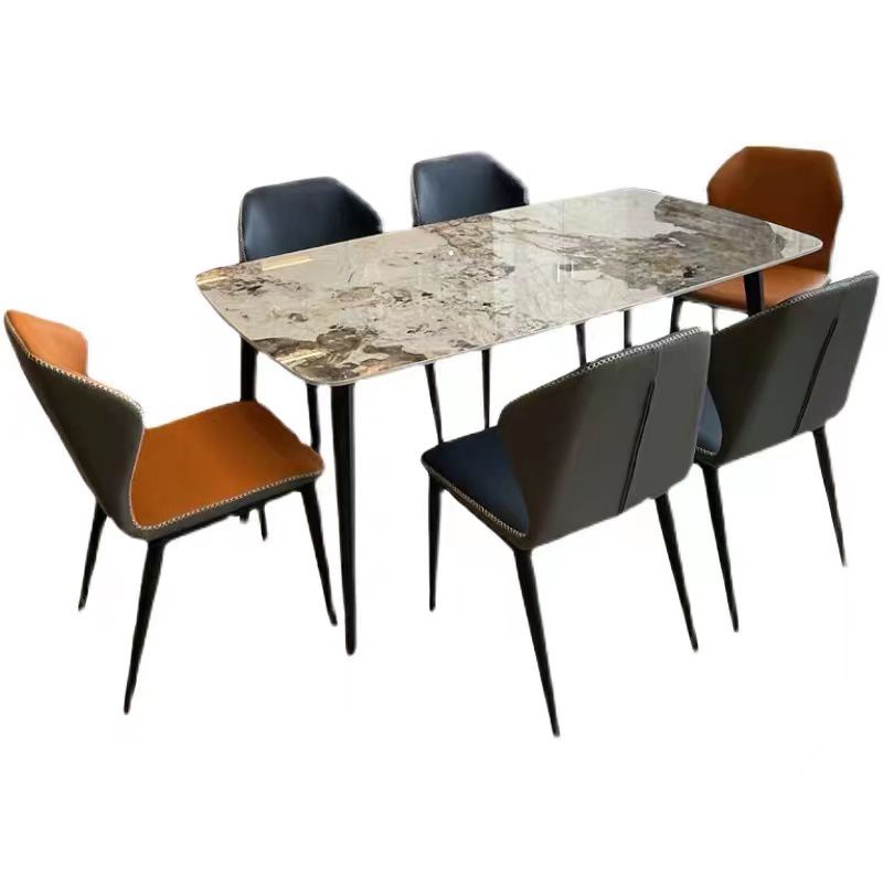 Modern 1/4/6/7 Pieces Dinette Set with Sintered Stone Top Rectangle Dining Table Set