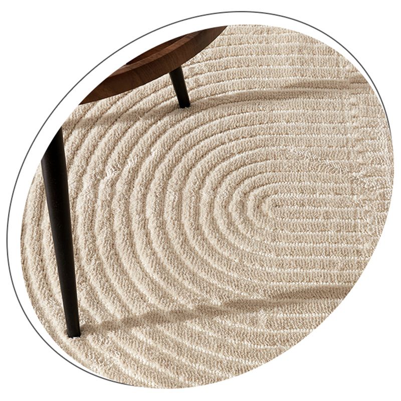 Khaki Pure Color Carpet Polyester Contemporary Area Rug Washable Rug for Living Room