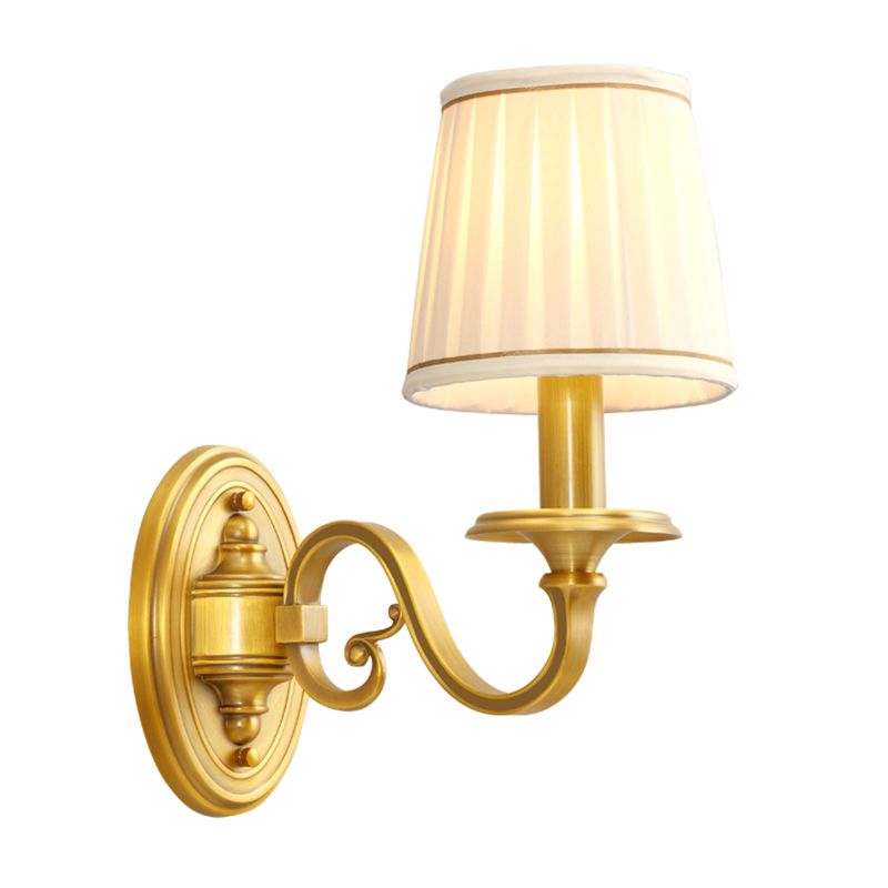 American Style Copper Wall Light Cylinder Shape Wall Lamp for Living Room