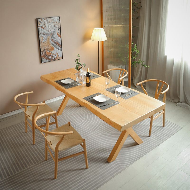 Industrial 1/5 Pieces Dining Set Rectangle Wood Dining Table for Living Room