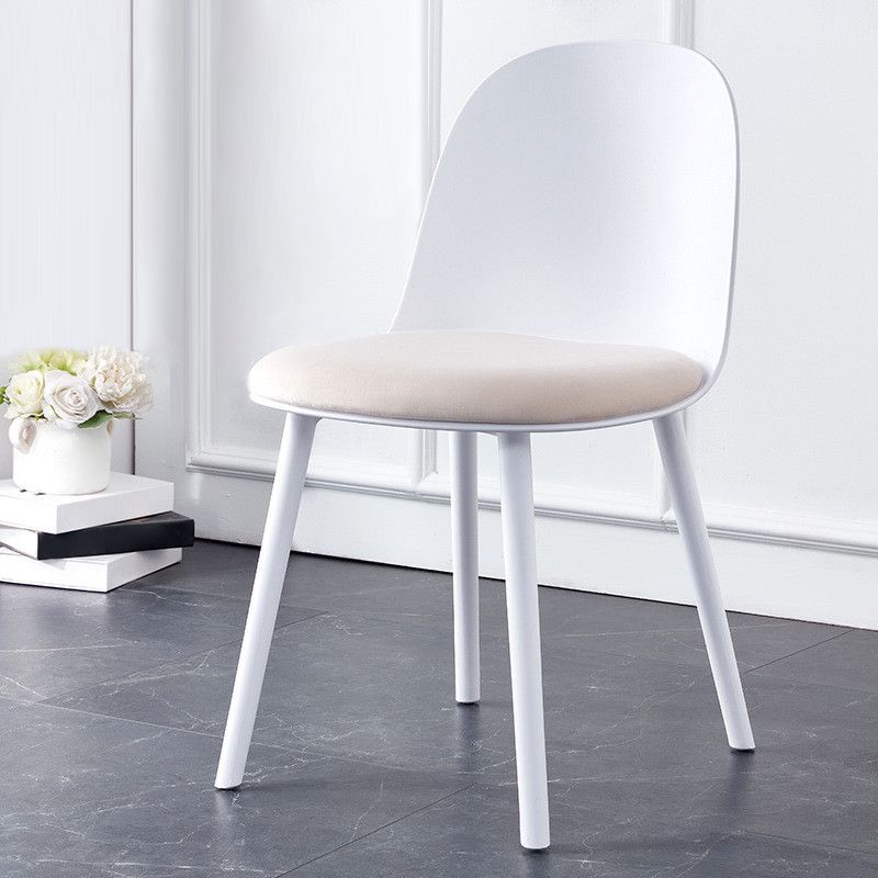 Round Dining Table Set 1/3/4/5 Pcs Acrylic Base Table and Plastic Chairs in White