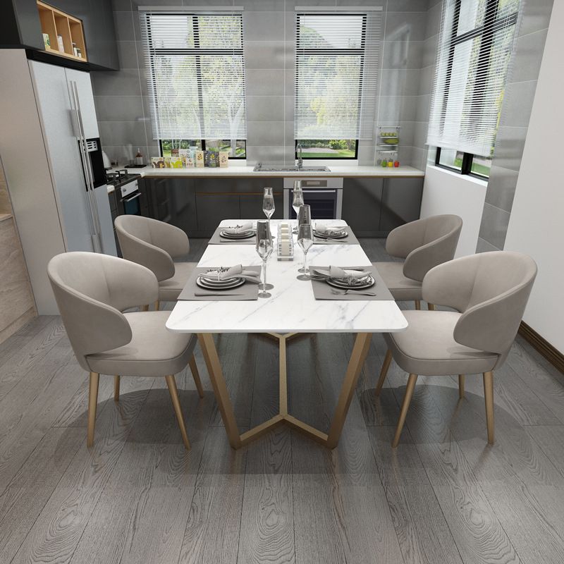 Contemporary Rectangle Table Set 1/2/5 Pieces Dining Set for Home