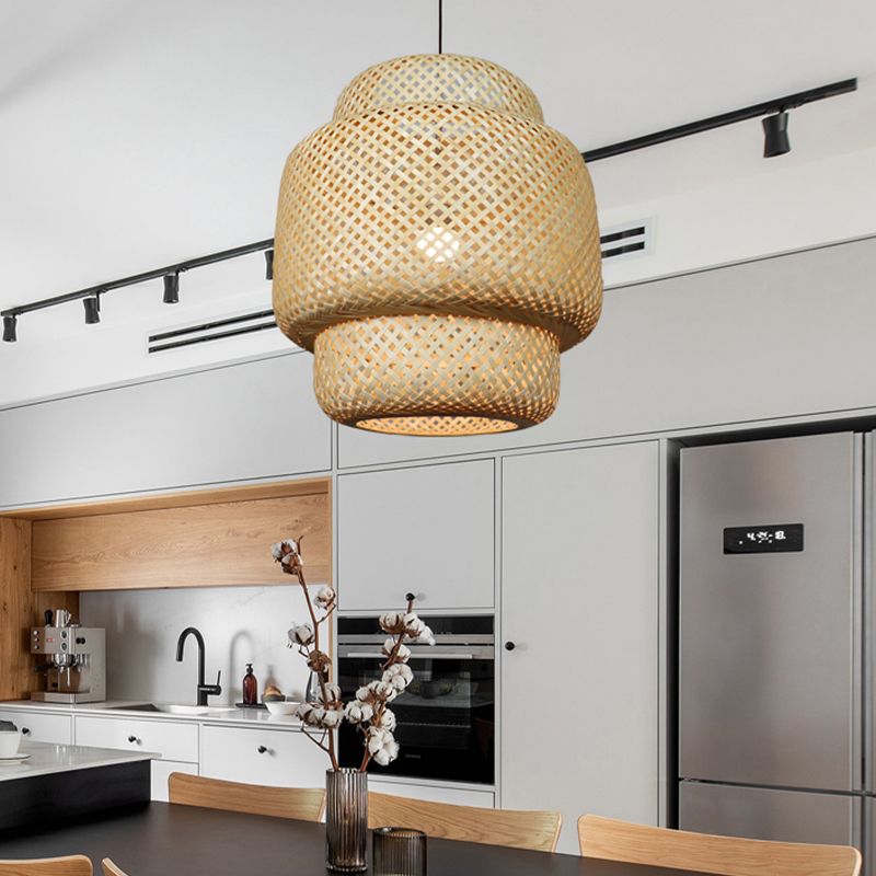 Nordic Weaving Pendant Lighting Bambus 1 Licht