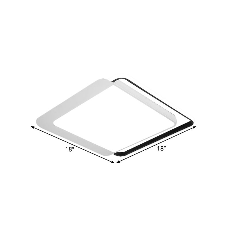 Nordic Overlapping Flush Mount Lamp Acrylic LED Bedroom Ceiling Light Fixture in White