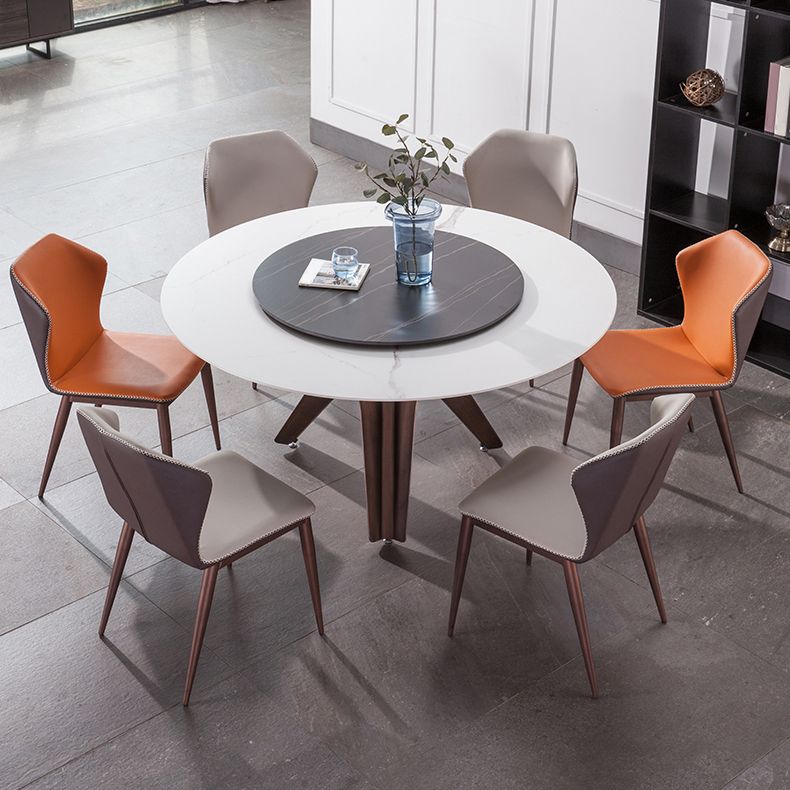 Stone Dining Table Simple Style Round Dining Site Table with Turntable
