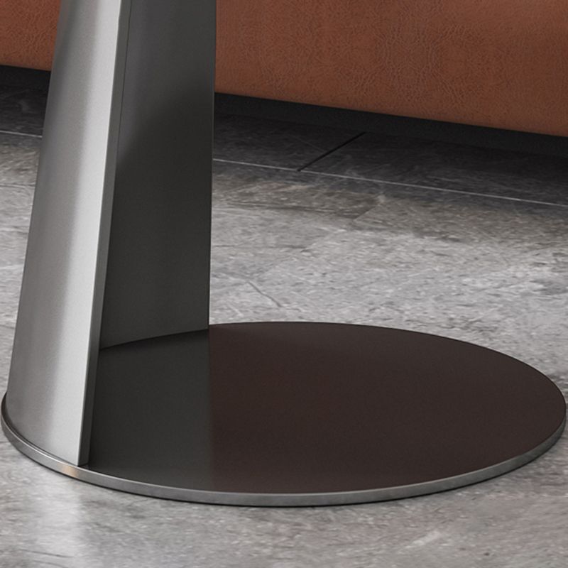 Metal C Side Table Contemporary Round Side End Table with Slate Top