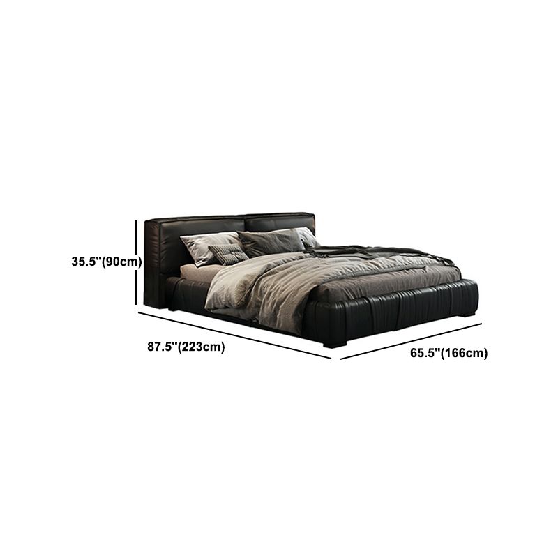 Contemporary Solid Wood with Headboard Rectangular Panel Bed Frame