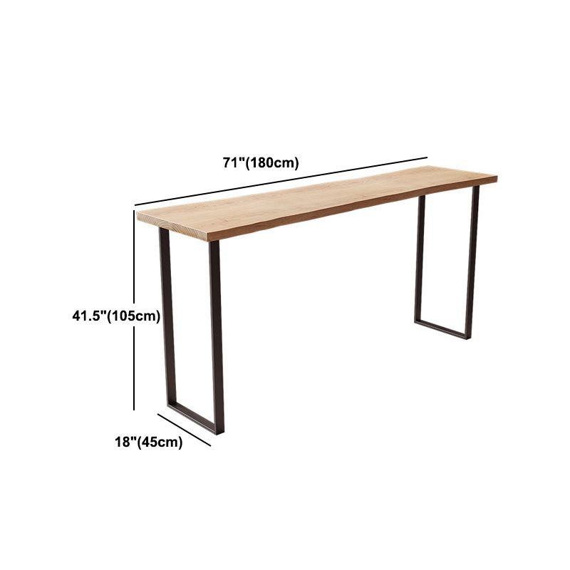Modern Rectangular Bar Table Set 1/4 Pieces Wooden Counter Table with Backless Stools