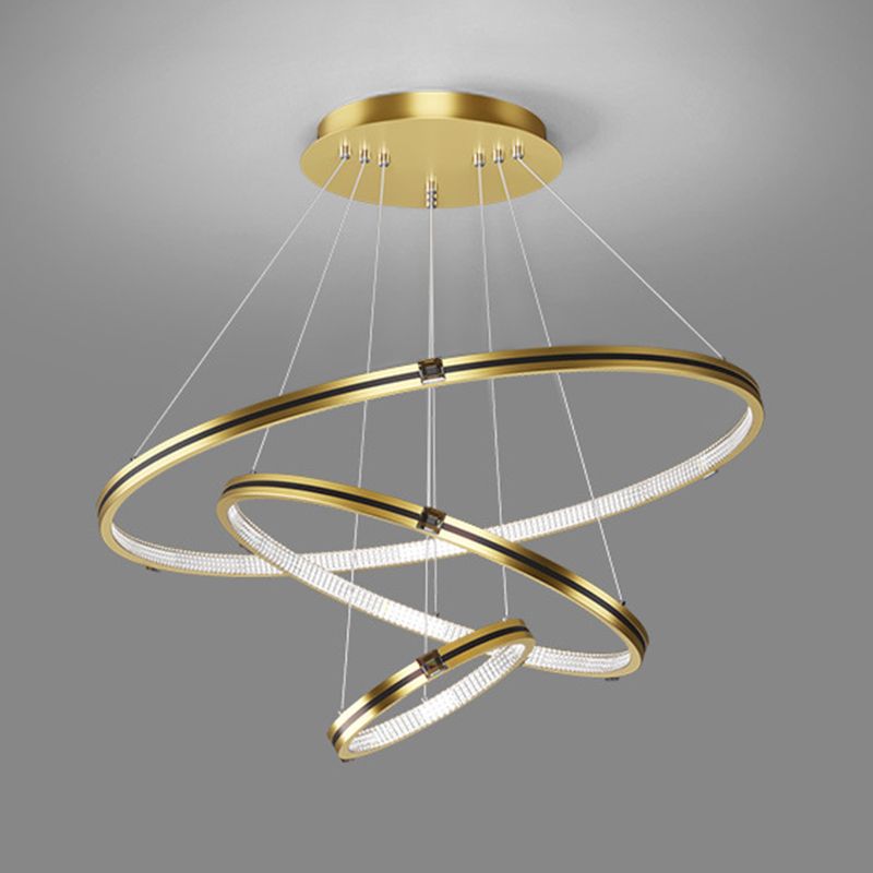 Lampada del lampadario moderno a ginnastica a anello di semplicità Lights Acrilico Ampiccamento a sospensione per il ristorante