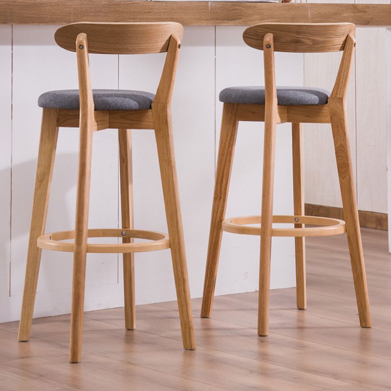 Contemporary Solid Wood Barstool Bristol Bar Stool with Footrest and Low Back
