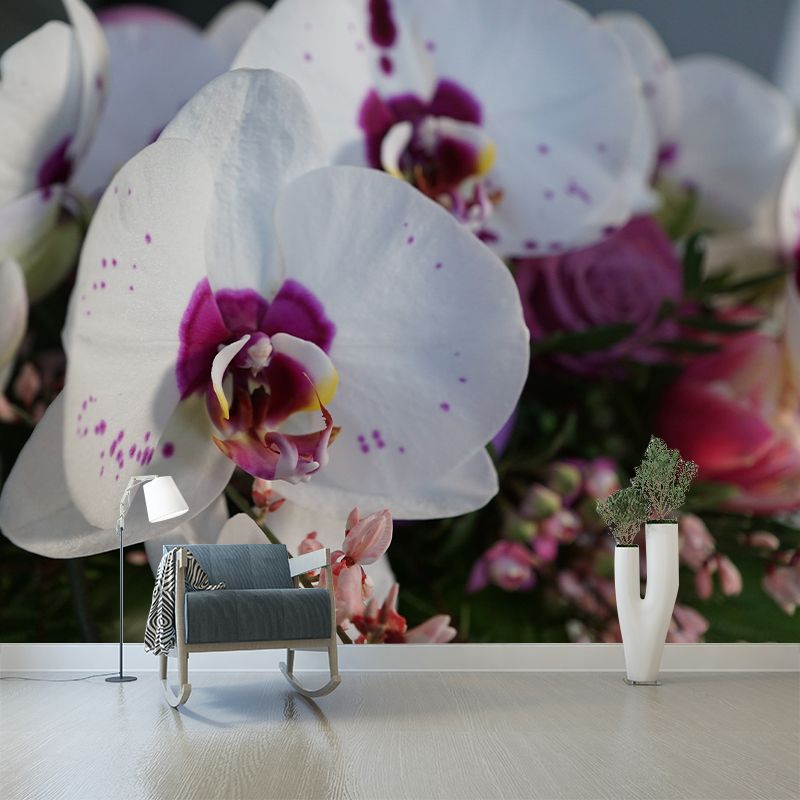 Orchid Flower Wall Covering for Sleeping Room Home Decor, Made to Measure