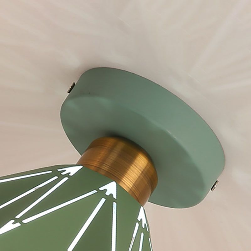 Modern Creative Iron Flush Mount Geometric 1-Light Ceiling Light for Bedroom