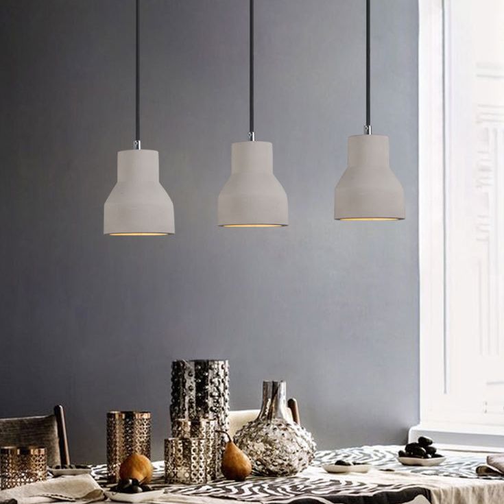 Grijs bel cement hangend lichtende Noordse stijl 1 lichte restaurant plafond hanger lamp