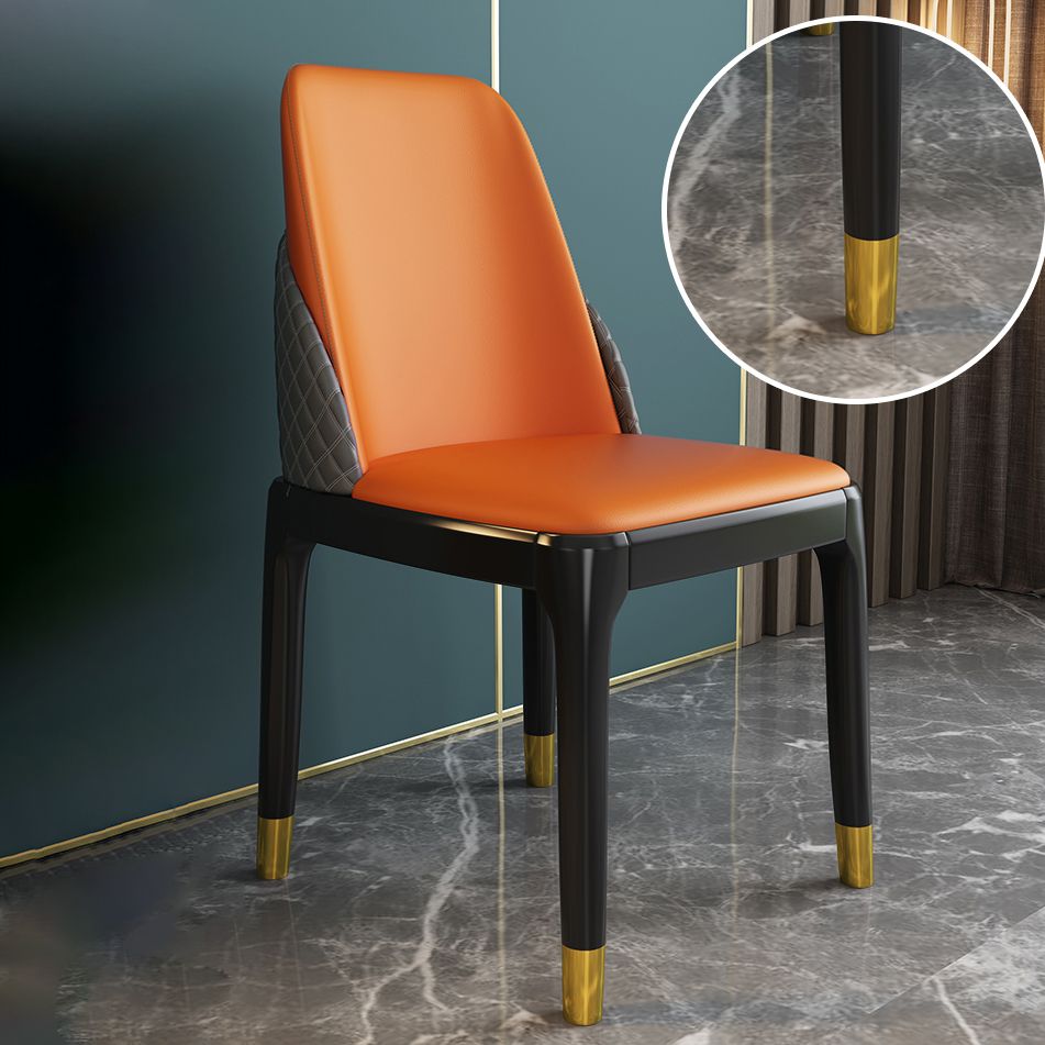 Chaises de style nordique Polyuréthane Parsons Chaise de salle à manger avec des jambes en bois pour la cuisine
