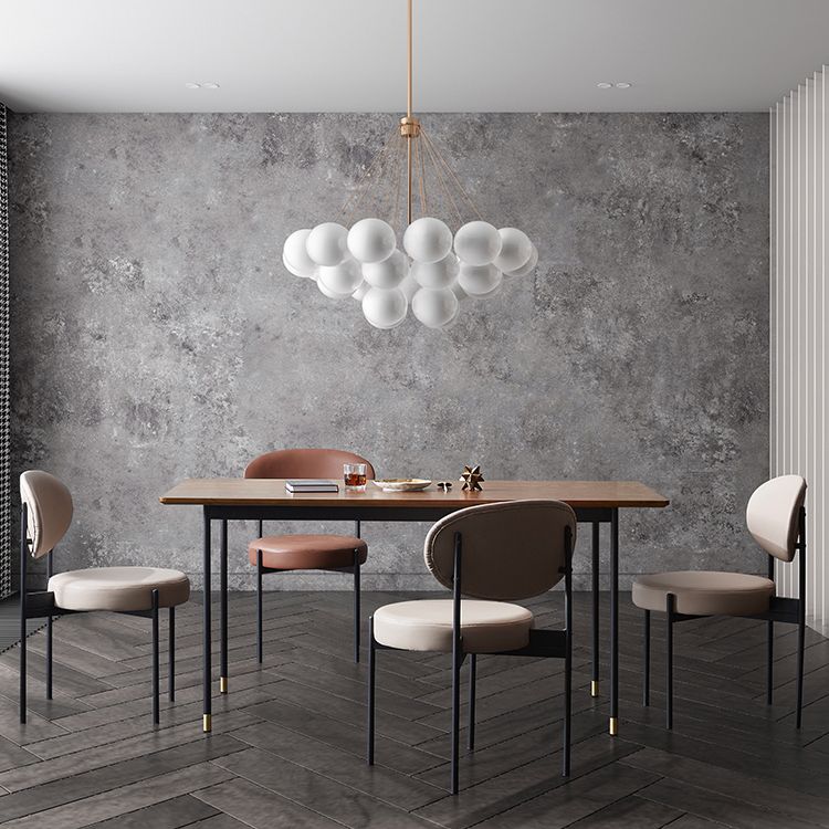 Hedendaagse stijl Open achterkant Dining zijstoel gestoffeerde armloze zijstoelen (set van 2)