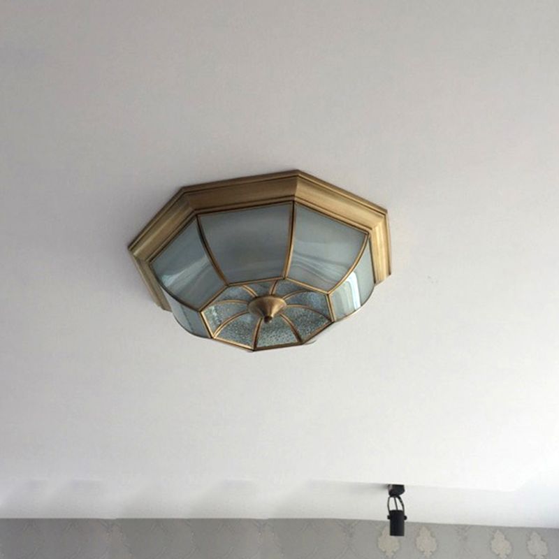 Multi-Light Geometric Flush Ceiling Light Colonial Style Metal Flush Light Fixtures