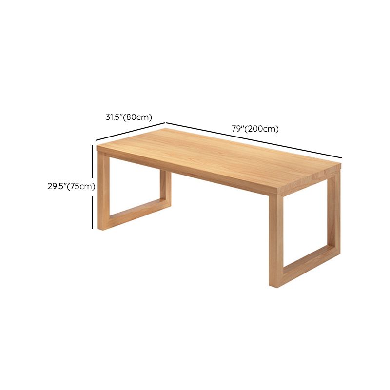 Simplicity Style Dinette Table Rectangle Solid Wood Dinner Table in Natural