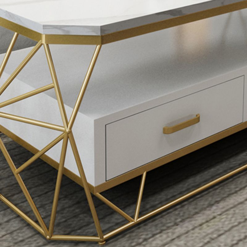 Contemporary Frame with Drawer Rectangular Single Coffee Table