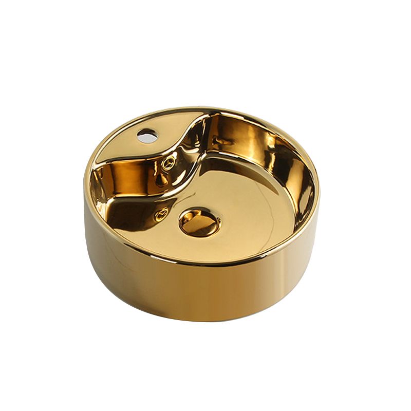Modern Bathroom Sink Metal Rectangular with Pop-Up Drain and Faucet Vessel Bathroom Sink