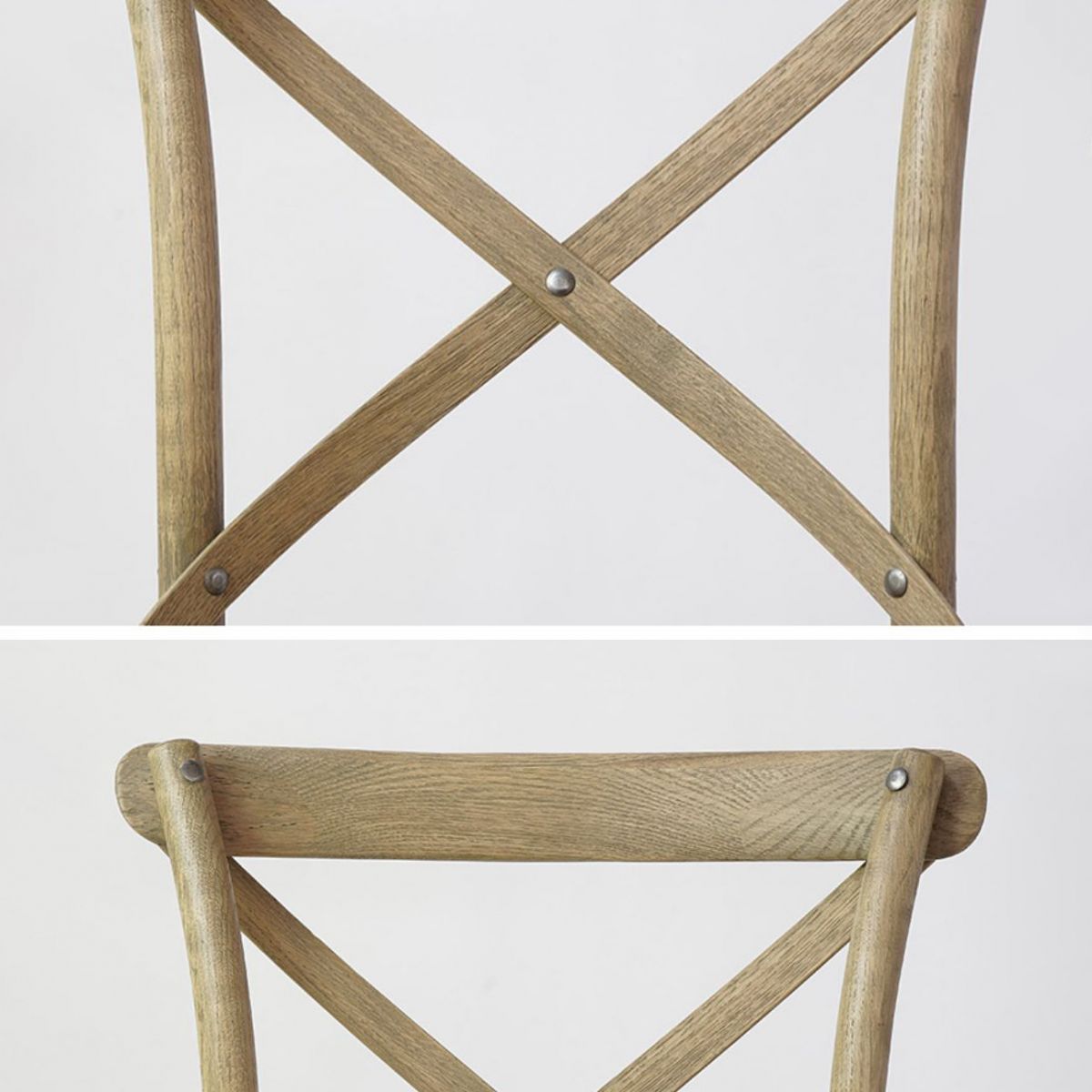 Chaises de salle à manger traditionnelles en bois massif, finition mate, chaise latérale à dossier croisé