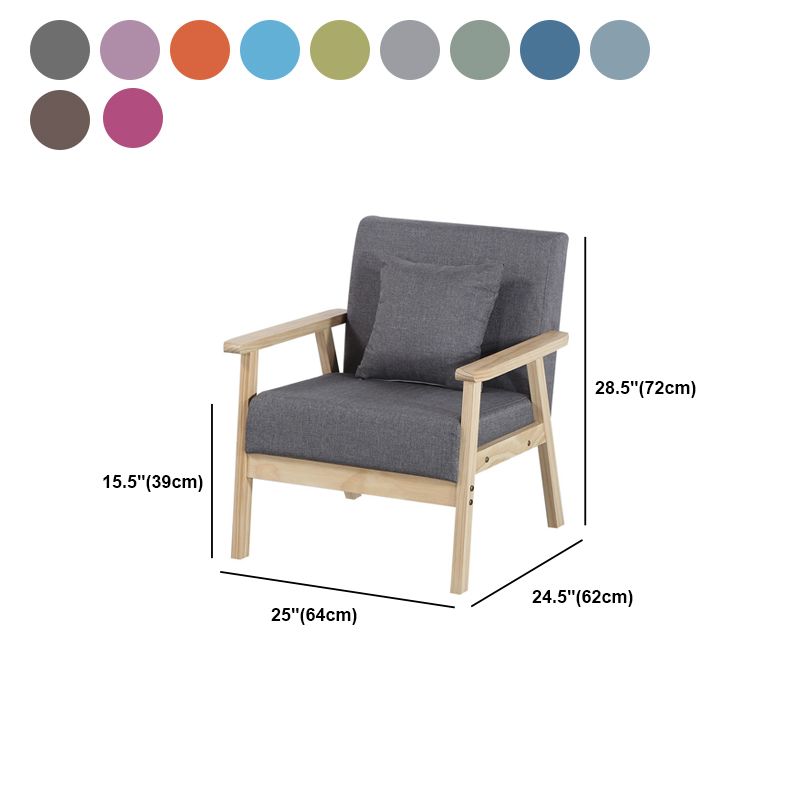 Linen Chair 25.1" L X24.4"W X28.3"H Removable Cushions Chair for Living Room