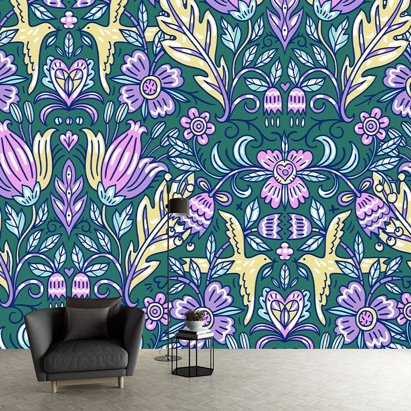 Environmental Illustration Mural Wallpaper Plant Decoration Indoor Mural