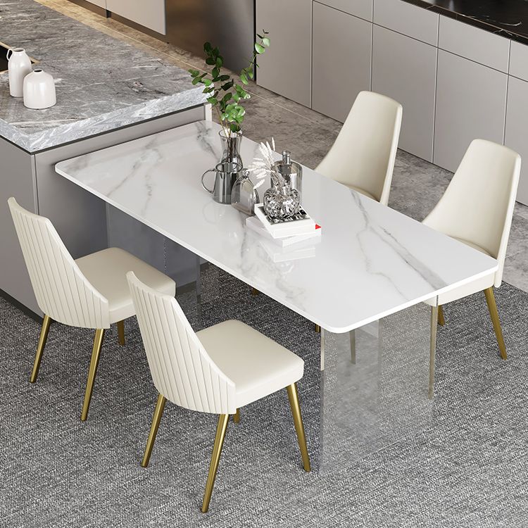 Modern 1/2/5 Pieces Dining Set Rectangle Stone Dining Table for Dining Room Kitchen