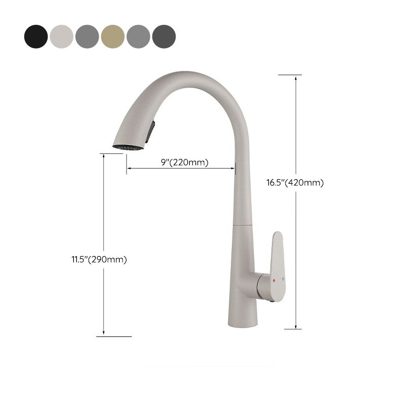 Modern Style Retractable Kitchen Faucet 304 Stainless Steel 1-Handle Kitchen Faucet