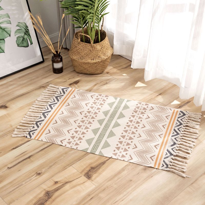 Bohemian Solid Fringe Carpet Indoor Rug Friendly Rug for Home Decoration