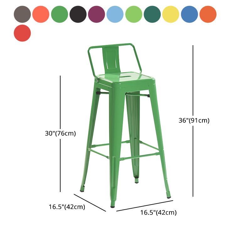 Industrial Style Metal Bar-stool with Square Iron Seat Counter Stool Kitchen Bar Bar-stool