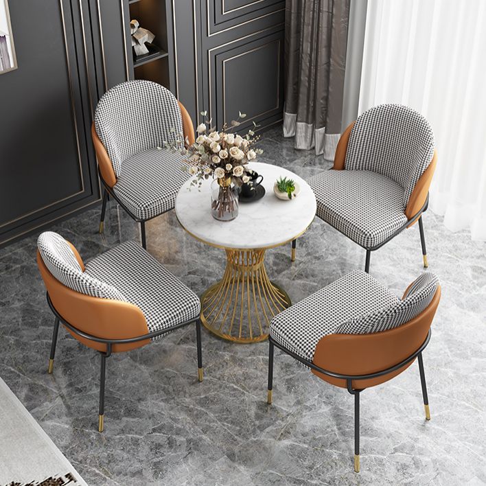 Modern Style Marble Dining Set Round 1/2/3/4/5 Pieces Dining Set for Home Use