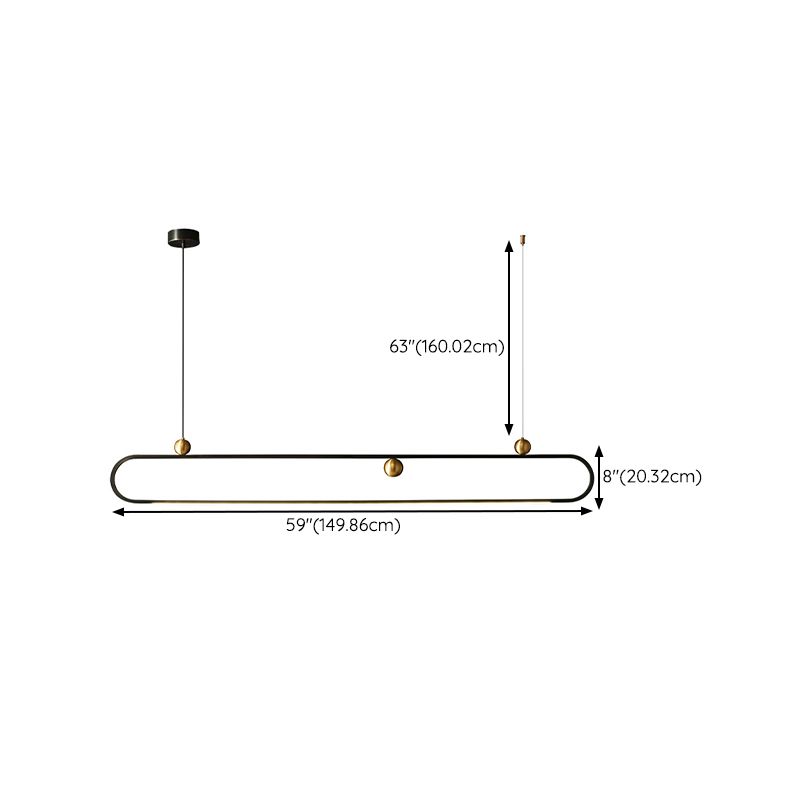 Metal Linear Island Pendant Lights Modern 1-Light Island Pendant Lighting