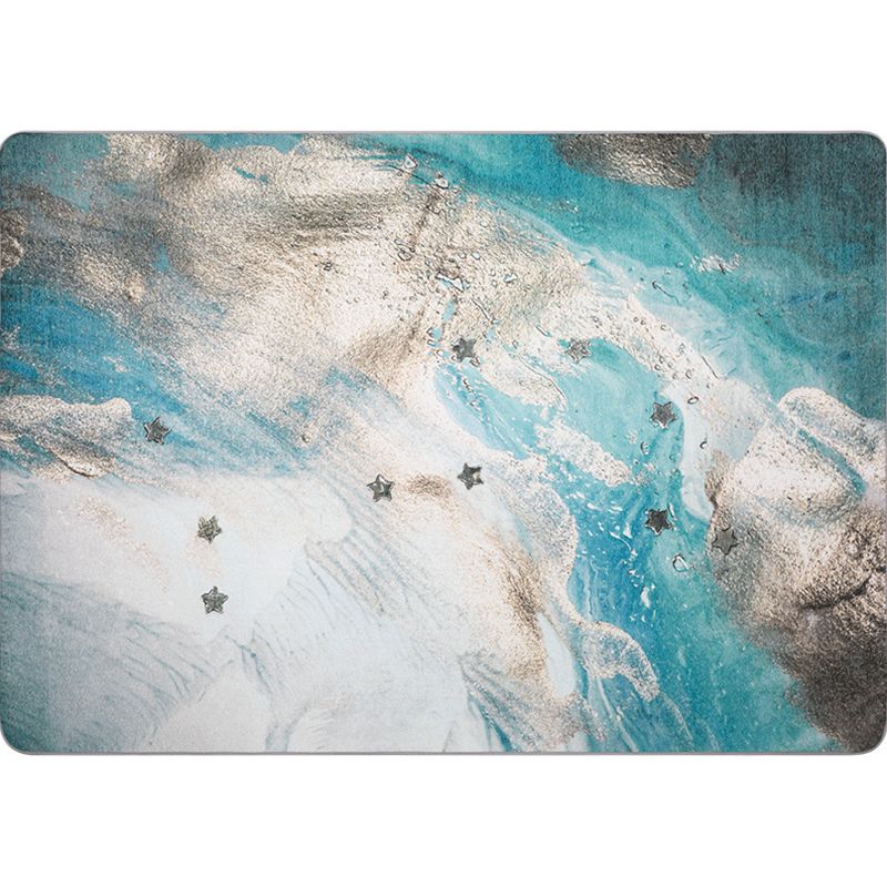 Designer Living Room Rug Multi Color Abstract Print Rug Polypropylene Non-Slip Backing Machine Washable Area Carpet