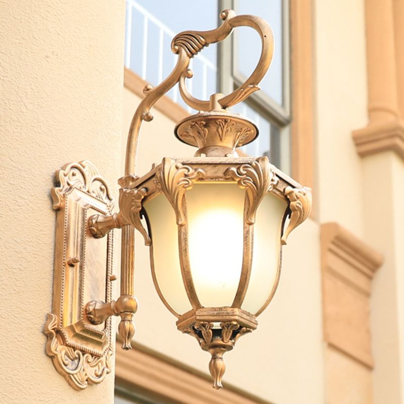 Opaline glazen klok wandmontage verlichting retro stijl 1-bulb patio muur sconce verlichte armatuur