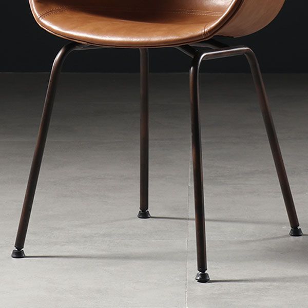 Sillas de comedor de cuero estilo moderno Sillas de comedor sin brazos con respaldo sólido