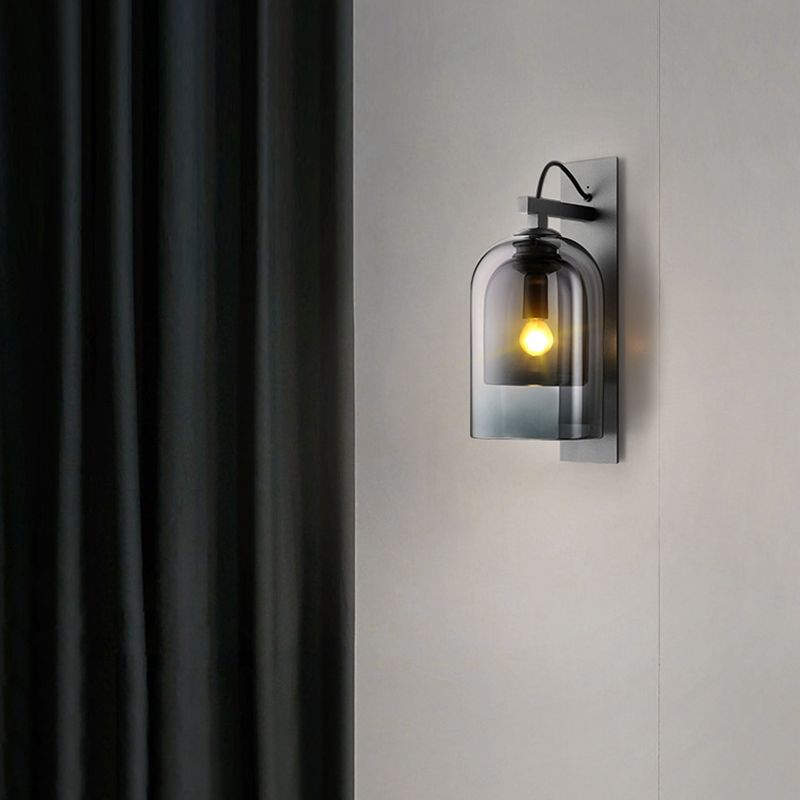 Glass Geometric Shape Sconce Light Modern-Style 1-Light Wall Light Fixtures